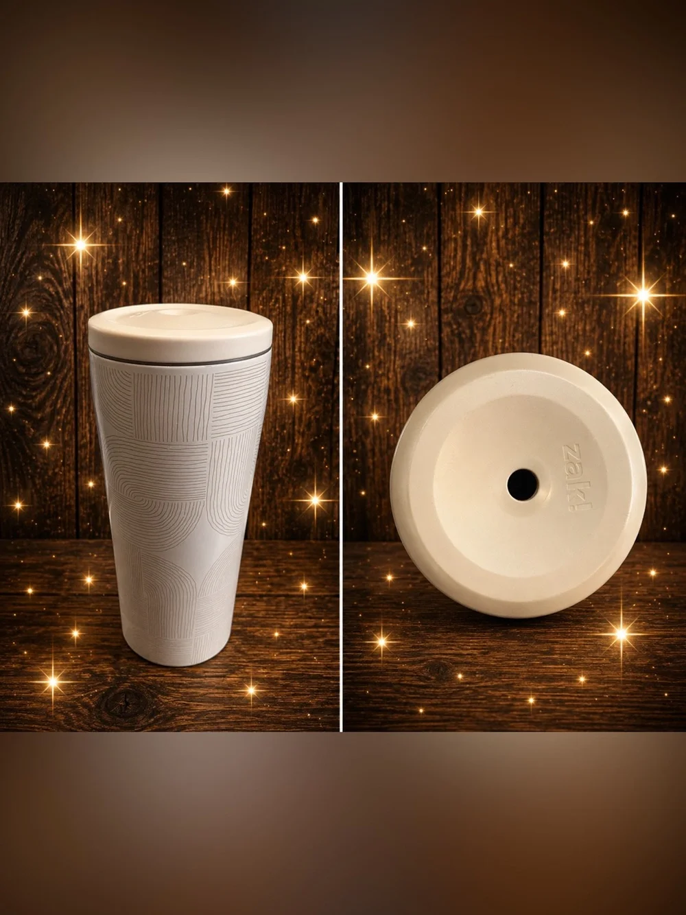 Zak white Textured Travel Tumbler with Lid - white